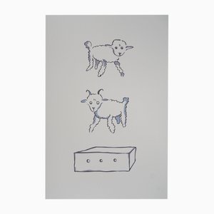 Antoine de Saint-Exupéry, Der kleine Prinz und das Schaf, Lithographie