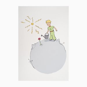Antoine de Saint-Exupery, The Little Prince Taking Care of His Rose, Lithograph