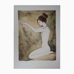 Bernard Charoy, Young Girl with a Saltire, Lithograph