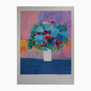 Claude Hemeret, Multicolored Bouquet, Lithograph