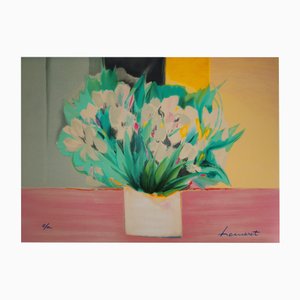 Claude Hemeret, Les Iris blancs, Lithograph