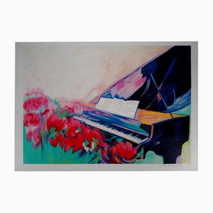 Claude Hemeret, Piano et partitions, Lithograph