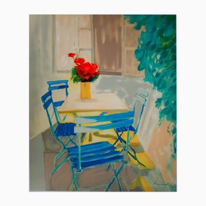 Claude Hemeret, Sommerterrasse, Lithographie