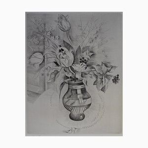 Emilia Mily Possoz, The Bouquet of Tulips, Original Engraving