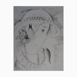 Mily Possoz, Ritratto di fanciulla, Incisione