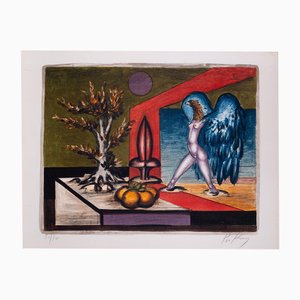 Franz Priking, Stillleben mit Phantastischem Wesen, Lithographie