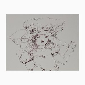 Léonor Fini, Jeune Fille au Chapeau, Gravure