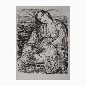 Leopoldo Presas, Romantische junge Frau, Lithographie