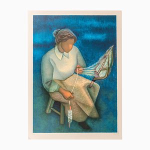 Louis Toffoli, The Aragonese Spinner, Lithographie