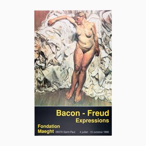 Poster di Lucian Freud Nudo con lenzuola pieghettate