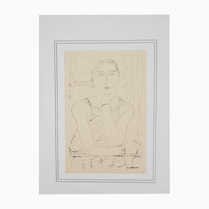Maurice Barraud, Junge Frau, die sich auf ihre Ellenbogen stützt, Lithographie