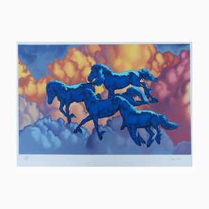Michel Bez, The Blue Horses, Lithograph