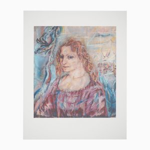 Oskar Kokoschka, Portrait of Alma Mahler, Lithograph