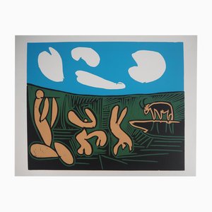 Pablo Picasso, Bacanal, Bailarines y Toro, Papel