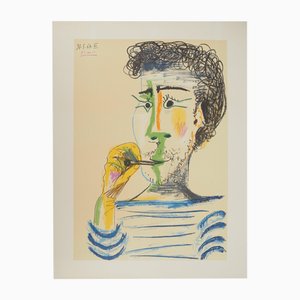 Pablo Picasso, Homme à la marinière et à la cigarette, Lithographie