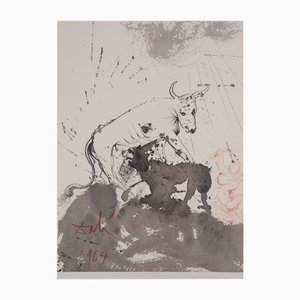 Salvador Dali, Der Löwe und der Ochse, Lithographie
