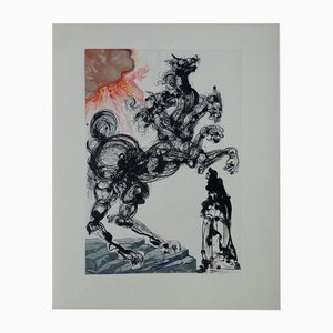 Salvador Dali, Cerberus, Holzschnitt