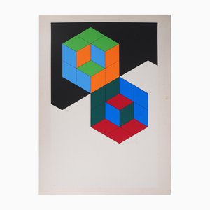 Victor Vasarely, Composizione cinetica: Bi Hexa, Serigrafia