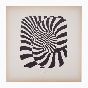 Victor Vasarely, Pareja de cebras, Serigrafía