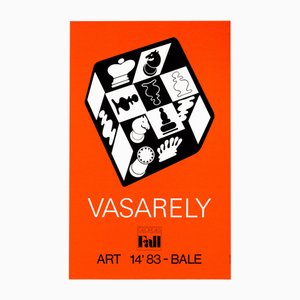 Victor Vasarely, Jeu d'Échecs Rouge, Lithographie