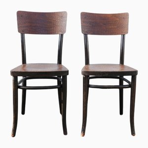 Beistell- oder Esszimmerstühle aus geschnitztem Holz in Kroko-Optik von J. & J. Kohn für Mundus, 1920er, 2er Set