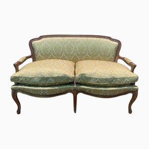 Louis Xv Style Sofa in Yellow Silk
