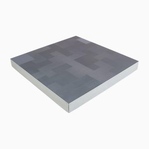 Mesa de centro de aluminio cepillado, Italia, años 70