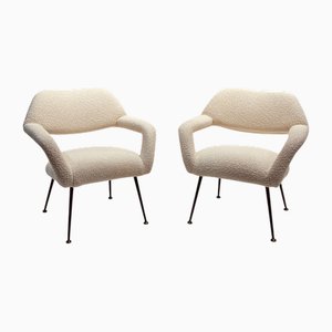 Set of Lounge Chairs in Pierre Frey attributed to Gastone Rinaldi for Rima, Italy, 1954