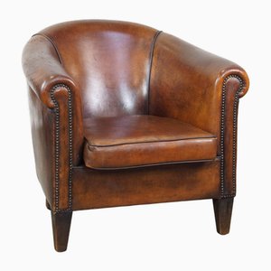 Vintage Club Chair in Cognac-Colored Sheep Leather
