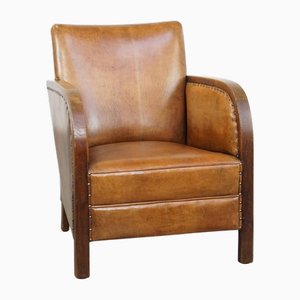 Art Deco Club Chair in Sheep Leather
