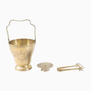 Brass Ice Box with Pliers, 1930s