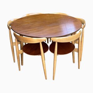 Juego de comedor Fh4602 Heart de Hans Wegner para Fritz Hansen, 1964. Juego de 7