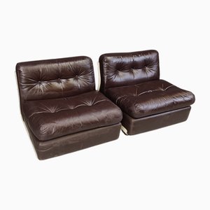 Modulares Ledersofa von Mario Bellini für B&B Italia / C&B Italia, 1970er, 2er Set