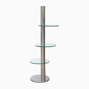 Vitrine aus Glas & Stahl, 1970er