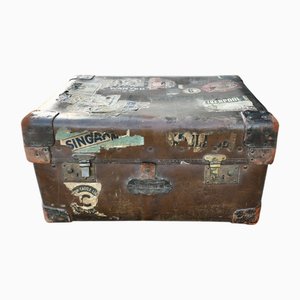 Antique Leather Bound Osilite Trunk by H. J. Cave & Sons, 1890s