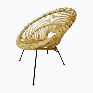 Metal and Rattan Chair by Franco Albini