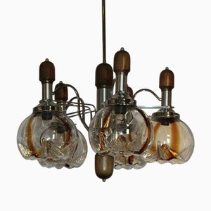 Lustre en Verre Murano et Chrome de Mazzega, 1960s