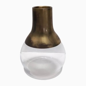 Vase Vintage en Verre et Laiton dans le style de Max Ingrand, Italie, 1960s