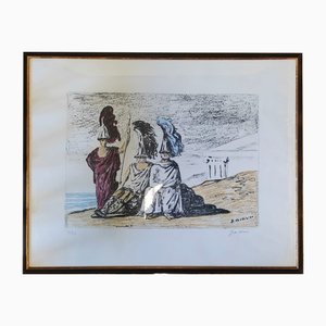 Giorgio De Chirico, The Warriors Returning from Troy, 1966, 4 Color Lithograph on Paper