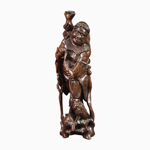 Asian Artist, Fisherman with Fish, 1960, Wood