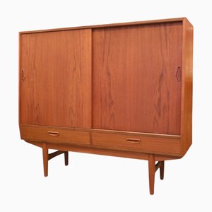 Danish Cabinet in Teak with Sliding Doors, 1960s