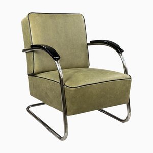 Sedia Bauhaus in metallo cromato di Kovona, anni '30