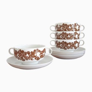 Soup Bowls and Saucers by Wolf Karnagel for Rosenthal, 1970s, Set of 8