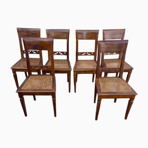 Esszimmerstühle aus Holz & Wiener Stroh, 8 . Set