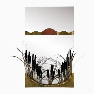 Mirror Sculpture in Copper and Brass, 1970s