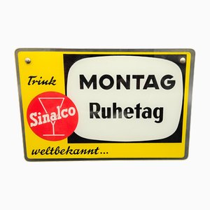 Vintage Advertising Glass Sign, 1950