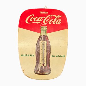 Cardboard Advertising Thermometer from Coca Cola, 1950s