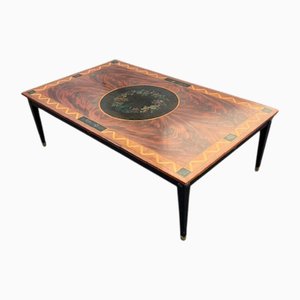 Großer Couchtisch aus Holz mit Intarsien