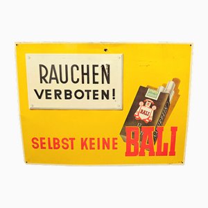 Flat Advertising Metal Sign from Bali Cigarettes, 1950s