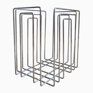 Vintage Magazine Rack in Chrome by Willi Glaeser, 1980s